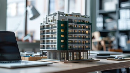 Wall Mural - The architectural model on desk