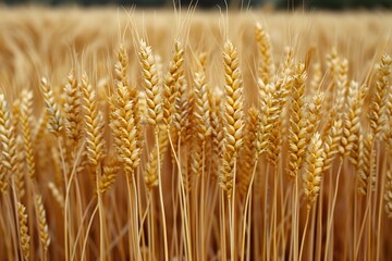 Golden Wheat Field in Summer - Harvest Season Agricultural Scene for Print, Card, Poster