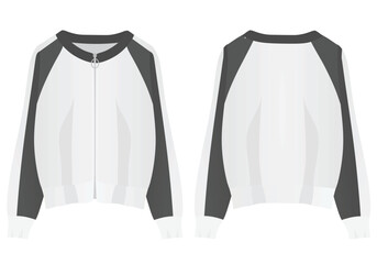 White zipper cardigan. vector illustration