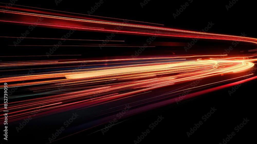 Light painting photography, long exposure. Straight lines random line ...