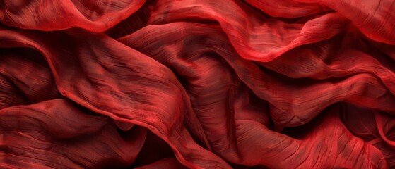 Wall Mural - Crumpled silk red and pink textured fabric, resembling grunge patterns on satin material.