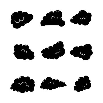 Cloud hand drawn solid icon vector illustration