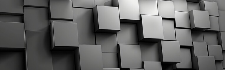 Aufkleber - A wall of gray boxes with a black border. The boxes are arranged in a way that creates a sense of depth and texture. Scene is one of modernity and sophistication