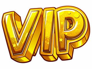 Poster - text-vip-3d-yellow-shiny-metal (8)