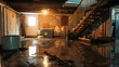 © Prasanth - Flooded basement with standing water and damaged interior