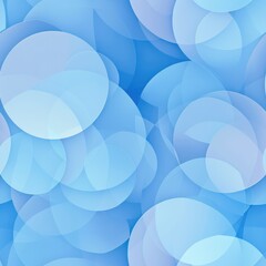 Wall Mural - This image features a digital, abstract design with a pattern of overlapping, translucent blue circles against a light blue background. The circles vary in size and transparency, creating a visually i