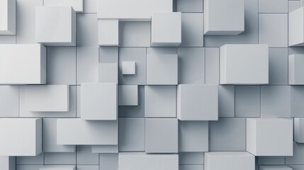 Aufkleber - A white background with many white cubes. The cubes are arranged in a way that creates a sense of depth and texture. The image has a minimalist and modern feel to it