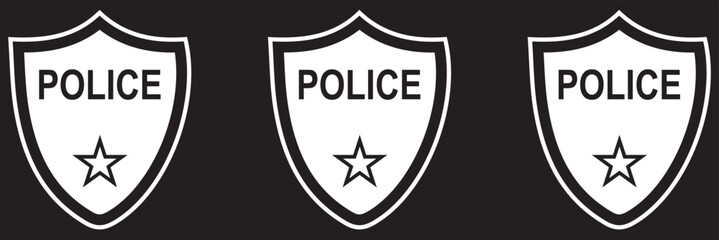 Wall Mural - Police badge icon. Vector illustration