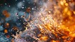 © florynstudio3 - A close-up view of water dousing a fire, with the spray breaking into droplets as it hits the flames. The interaction between water and fire creates steam and helps to extinguish the blaze.
