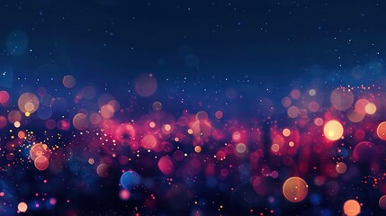 Wall Mural - A blurred background of city night lights with a bokeh effect, displayed against a deep navy backdrop. The dark background emphasizes the brightness and colors of the city lights