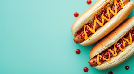 Wall Mural - hot dog with ketchup