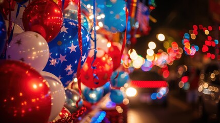 festive 4th of july parade float covered in patriotic decorations