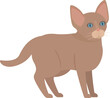 © nsit0108 - Simple illustration of a brown cat standing with blue eyes