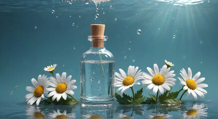 Poster - bottle of perfume with flower