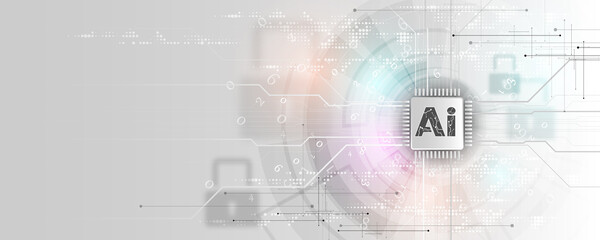 Wall Mural - technology concept background image, circuit board, network, communication chip, computer processing