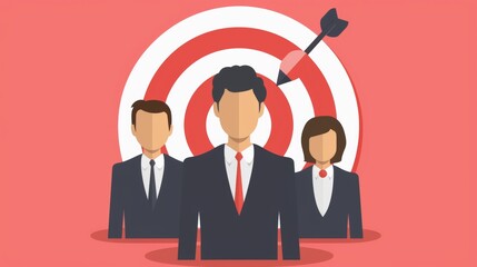 Wall Mural - HRM or Human Resource Management, Magnifier glass focus to manager icon which is among staff icons for human development recruitment leadership and customer target. resume, interview. generate by AI