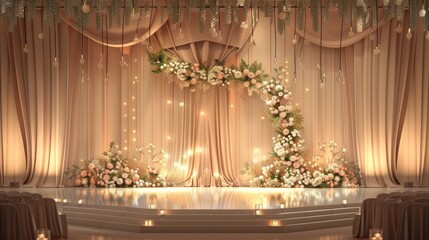 Wall Mural - Stage Background Design For An Elegant Wedding