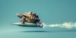 © Drpixel - Tortoise riding missile as speed up concept. AI generative art
