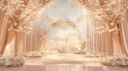 Wall Mural - Stage Background Design For An Elegant Wedding