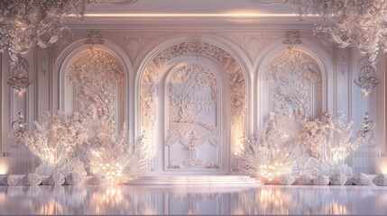 Wall Mural - Stage Background Design For An Elegant Wedding