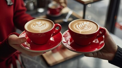 Wall Mural - The Red Coffee Cups