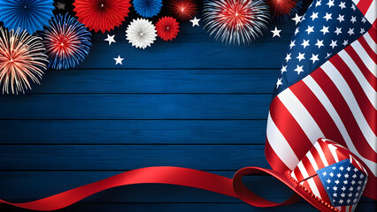 Fourth of July concept wallpaper, Independence day concept background, holiday wallpaper, AI generated