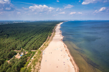 Wall Mural - Beautiful scenery of Baltic Sea beach in Sobieszewo at summer , Poland