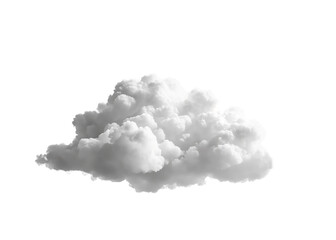 Wall Mural - A fluffy cumulus cloud isolated on a white background, suitable for design templates or collages. Generative AI