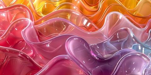 Wall Mural - Abstract Colorful Wavy Glass Texture
