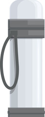 Wall Mural - White thermos flask with grey strap keeping your beverage warm for hours, perfect for outdoor activities