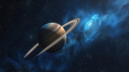 Wall Mural - majestic saturn planet in deep space aweinspiring cosmic wonder digital ai art