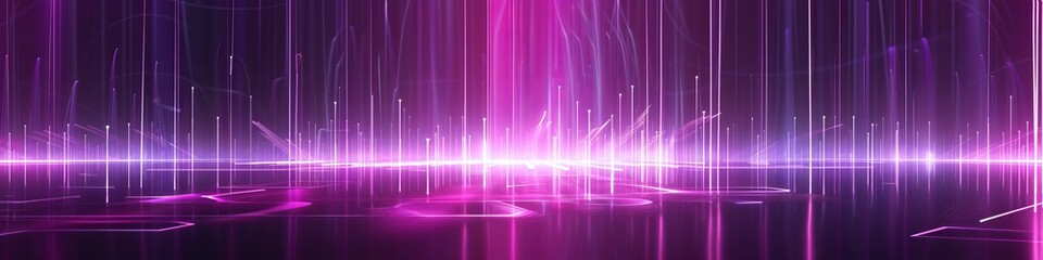 Wall Mural - Neon purple minimalist tech background with soft geometric lines, offering a vibrant and futuristic design