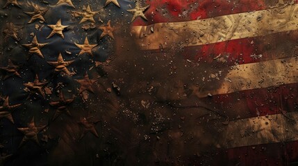 Wall Mural - Distressed American Flag Background Image