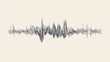 © Fitriyani - Line wave music sound one noise audio frequency icon signal podcast radio soundwave waveform volume art hand. Acoustic line music logo recording voice wave doodle sketch abstract. Vector illustration.