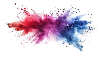 Sticker - Abstract Colorful Powder Explosion on White Background