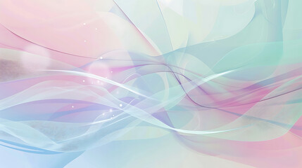 Wall Mural - Delicate Abstract Waves with Soft Pastel Gradient