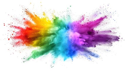 Sticker - Rainbow Explosion of Colorful Powder