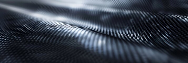 Poster - Elegant dark carbon fiber texture with light reflections creating a modern and sleek background perfect for technology related designs and digital projects.