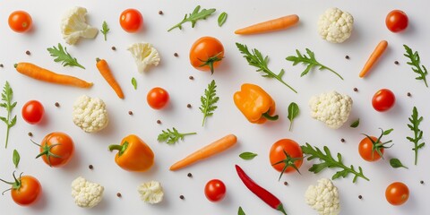 Wall Mural - A diverse assortment of vegetables arranged on a wooden table, emphasizing nutrition and organic qualities.