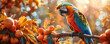 © Viacheslav - A colorful parrot perched on a tropical fruit, its feathers shimmering in the sunlight.