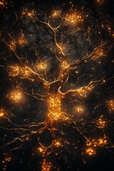 Poster - an image of a tree with glowing lights