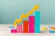 © aferalana - A colorful bar graph with an arrow pointing upwards, indicating growth or progress on a light background.