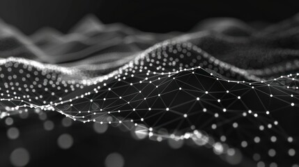 Abstract Digital Landscape of Connected Dots