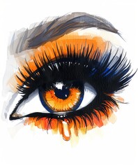 Wall Mural - The eye is drawn with a lot of detail, including the lashes and the iris