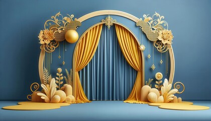 Wall Mural - Gold Curtain Background Decoration