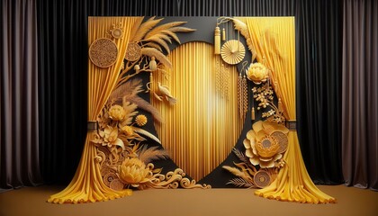 Wall Mural - Gold Curtain Background Decoration