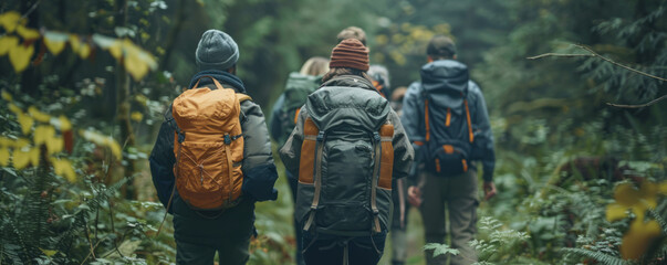 A group of friends hiking through a forest, enjoying each other's company, the camaraderie and shared experiences strengthening their bond.