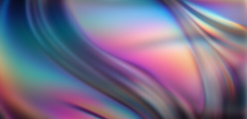 Poster - Abstract bright blurred background in iridescent holographic colors.