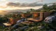 © Abdul - mountain retreat with a series of small, interconnected decks that each offer different views and experiences of the natural landscape, from sunrise yoga platforms to sunset viewing spots