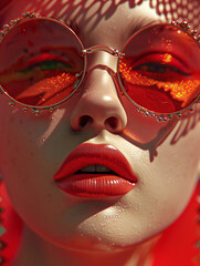 Poster - Red Sunglasses and Lips.